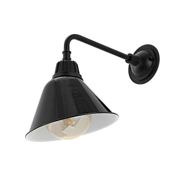 Croydon 9.63" Farmhouse Industrial Indoor/Outdoor Iron LED Gooseneck Arm Outdoor Sconce - JONATHAN Y